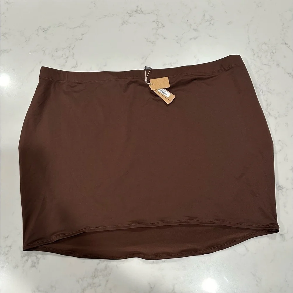 SKIMS Signature Swim Tube Skirt - Cocoa Size 4X